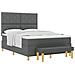 Letto a Sommier con Materasso e Panchina Grigio Scuro 140x200 cm Tessuto - Foto miniatura 1
