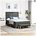 Letto a Sommier con Materasso e Panchina Grigio Scuro 140x200 cm Tessuto - Foto miniatura 2