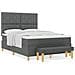 Letto a Sommier con Materasso e Panchina Grigio Scuro 140x200 cm Tessuto - Foto miniatura 4