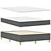 Letto a Sommier con Materasso e Panchina Grigio Scuro 140x200 cm Tessuto - Foto miniatura 6