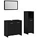 Set mobili bagno 3 pezzi Rovere nero Legno ingegnerizzato - Foto miniatura 1