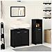 Set mobili bagno 3 pezzi Rovere nero Legno ingegnerizzato - Foto miniatura 2