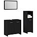 Set mobili bagno 3 pezzi Rovere nero Legno ingegnerizzato - Foto miniatura 3