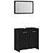 Set mobili bagno 3 pezzi Rovere nero Legno ingegnerizzato - Foto miniatura 6