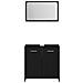 Set mobili bagno 3 pezzi Rovere nero Legno ingegnerizzato - Foto miniatura 8