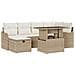 Set Divano da Giardino con cuscino 7 pcs Beige Poly Rattan - Foto miniatura 1