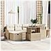 Set Divano da Giardino con cuscino 7 pcs Beige Poly Rattan - Foto miniatura 2