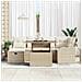 Set Divano da Giardino con cuscino 7 pcs Beige Poly Rattan - Foto miniatura 3