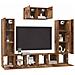 Set mobile TV 7 pcs Legno vecchio 180 x 30 x 120 cm - Foto miniatura 3