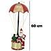 Babbo Natale Con Paracadute Decorazione Addobbo Natalizio Rosso E Oro 60 Cm - Foto miniatura 2