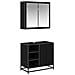 Set di mobili per il bagno 2 pcs Rovere Nero Legno multistrato - Foto miniatura 1