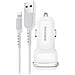 Caricatore Per Auto 2x Usb Con Cavo Lightning Incluso Ricarica Rapida, Bianco - Foto miniatura 1