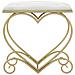 Sgabello Heart Crema E Gold - 50 X 37,5 X H 51,5 Cm - Foto miniatura 2