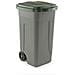 Bidone Carrellato Per Raccolta Differenziata Grigio Lt. 100 Con Coperchio - Verde - Foto miniatura 1