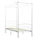 Letto A Baldacchino Bianco In Metallo 100x200 Cm - Foto miniatura 2