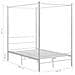 Letto A Baldacchino Bianco In Metallo 140x200 Cm - Foto miniatura 6