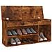 Panca Porta Scarpe Cuscino Rovere Fumo 104x30x49cm Multistrato - Foto miniatura 5