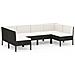 Set Divani Da Giardino 6 Pz Con Cuscini In Polyrattan Nero - Foto miniatura 2