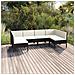 Set Divani Da Giardino 6 Pz Con Cuscini In Polyrattan Nero - Foto miniatura 1
