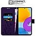 Custodia Compatibile Con Samsung Galaxy M52 5g In Lilla Scuro Fiore - Coperchio Protettivo In Design Floreale Con Chiusura Magnetica, Funzione Stand E Slot Per Carte - Foto miniatura 2