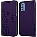 Custodia Compatibile Con Samsung Galaxy M52 5g In Lilla Scuro Fiore - Coperchio Protettivo In Design Floreale Con Chiusura Magnetica, Funzione Stand E Slot Per Carte - Foto miniatura 7