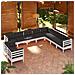 Set Divani Da Giardino 10 Pz Con Cuscini Bianchi Legno Di Pino - Foto miniatura 1
