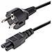 Cavo di Alimentazione CA da 3m, da Spina Schuko a C5 2.5A-250V, 18AWG, Cavo Elettrico di Ricambio per Alimentatori di Notebook, Monitor e Stampanti, Cavo di Alimentazione a Trifoglio - Foto miniatura 1
