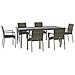 Set Salotto Giardino Con Cuscini 7 Pz Nero E Grigio Polyrattan - Foto miniatura 3