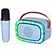 XR 8A01 MINI PARTY Altoparlante Portatile Karaoke Potenza 10 W Bluetooth con Cornice Disco Light Multicolore e Microfono Wireless - Blu - Foto miniatura 2