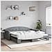 Divano Letto Con Letto Estraibile Grigio Chiaro 100x200 Tessuto - Foto miniatura 1