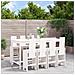 Set Bar Da Giardino 9 Pz Bianco In Legno Massello Di Pino - Foto miniatura 1