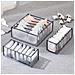 Organizer Pieghevole Per Cassetti Vestiti Per Biancheria Intima, Reggiseni, Calzini, Confezione Da 4 Gray - Foto miniatura 3