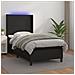 Giroletto a Molle con Materasso e LED Nero 90x190 cm Similpelle - Foto miniatura 2