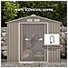 Casetta da Giardino in Metallo con Prese d'Aria e Doppia Porta Scorrevole, 2.1x1.3m, Marrone Chiaro - Foto miniatura 3