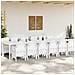 Set da Pranzo Giardino  13 Pezzi con Cuscini Polyrattan Bianco, Tavolo Giardino  Bianco 200x100x73 cm Polyrattan, Tavolo Giardino  Bianco 150x100x73 cm Polyrattan, Sedie Giardino  con Cuscini 4 pezzi Polyrattan Bianco - Foto miniatura 3