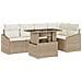Set di divani da giardino 6 pezzi con cuscini beige in rattan sintetico - Foto miniatura 1