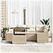 Set di divani da giardino 6 pezzi con cuscini beige in rattan sintetico - Foto miniatura 3