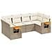 Set Divano da Giardino 6 pz con Cuscini Beige in Polyrattan - Foto miniatura 1