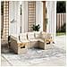 Set Divano da Giardino 6 pz con Cuscini Beige in Polyrattan - Foto miniatura 2