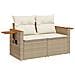 Set Divano da Giardino 6 pz con Cuscini Beige in Polyrattan - Foto miniatura 3