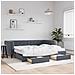 Divano Letto Estraibile Cassetti Grigio Scuro 90x190cm Velluto - Foto miniatura 2