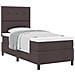 Letto a Sommier con Materasso Marrone Scuro 80x200 cm Tessuto - Foto miniatura 1