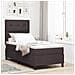 Letto a Sommier con Materasso Marrone Scuro 80x200 cm Tessuto - Foto miniatura 2