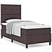 Letto a Sommier con Materasso Marrone Scuro 80x200 cm Tessuto - Foto miniatura 4