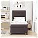 Letto a Sommier con Materasso Marrone Scuro 80x200 cm Tessuto - Foto miniatura 5