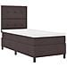 Letto a Sommier con Materasso Marrone Scuro 80x200 cm Tessuto - Foto miniatura 6