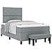 Letto con Box Spring e Materasso e Panca Grigia 120x190 cm in Tessuto - Foto miniatura 1