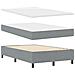 Letto con Box Spring e Materasso e Panca Grigia 120x190 cm in Tessuto - Foto miniatura 3