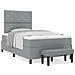 Letto con Box Spring e Materasso e Panca Grigia 120x190 cm in Tessuto - Foto miniatura 4