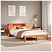 Letto Libreria senza Materasso Marrone Cera 140x190 cm in Pino - Foto miniatura 2